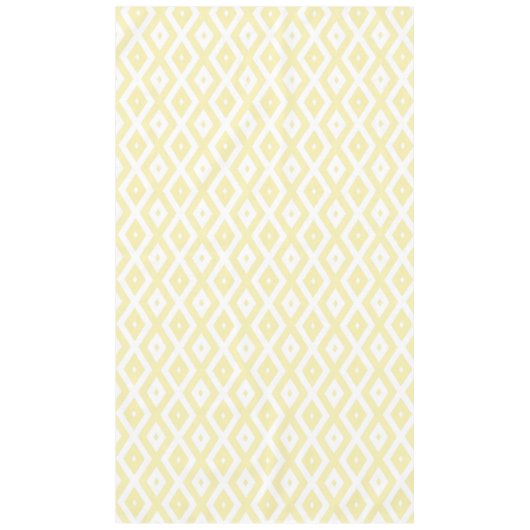 Bleek geel en wit diamantpatroon tafelkleed (Voorkant)