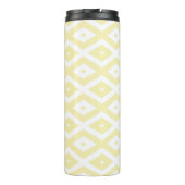 Bleek geel en wit diamantpatroon thermosbeker (Achterkant)