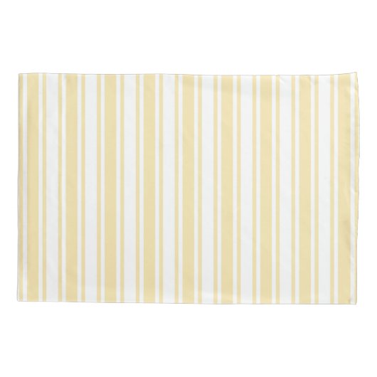 Bleek geel en wit snoep strepen kussensloop (Achterkant)