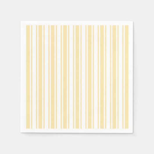 Bleek geel en wit snoep strepen servet (Voorkant)
