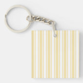 Bleek geel en wit snoep strepen sleutelhanger (Voorkant)