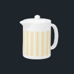 Bleek geel en wit snoep strepen theepot<br><div class="desc">Bleek geel en wit snoep strepen</div>