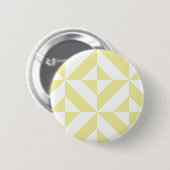 Bleek Geel Geometrisch Deco Kubuspatroon Ronde Button 5,7 Cm (Voorkant /achterkant)