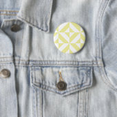Bleek Geel Geometrisch Deco Kubuspatroon Ronde Button 5,7 Cm (In situ)
