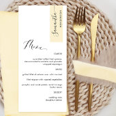 Bleek geel gepersonaliseerd met gastennaam Elegant Menu