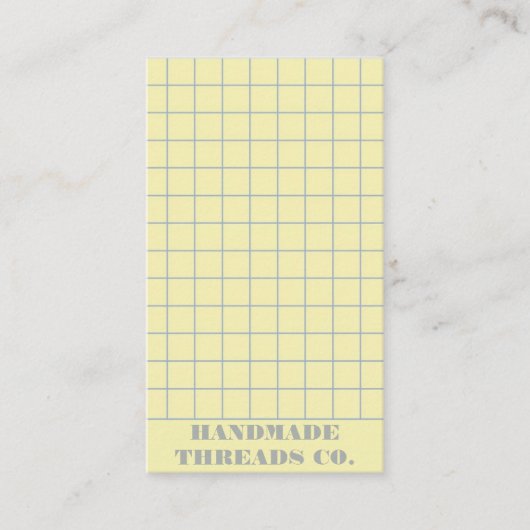 Bleek geel geruit patroon QR-code Visitekaartje (Voorkant)