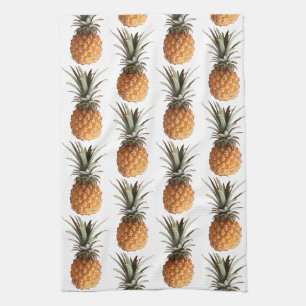Bleek Geel Groen Gummijn Pineappelpatroon Theedoek