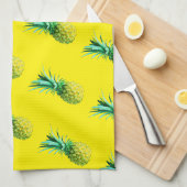 Bleek Geel Groen Gummijn Pineappelpatroon Theedoek (Quarter Fold)