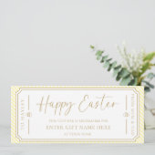 Bleek Geel Happy Easter Gift Voucher Kaart (Staand voorkant)