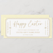 Bleek Geel Happy Easter Gift Voucher Kaart (Voorkant / Achterkant)