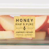 Bleek geel modern bijenpictogram Honing Apiary Labels (Aangebracht)