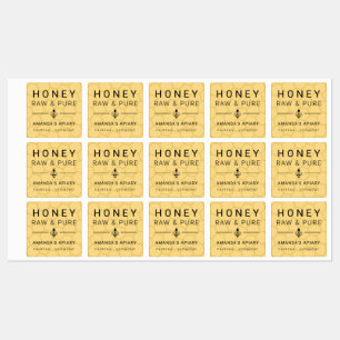 Bleek geel modern bijenpictogram Honing Apiary Labels