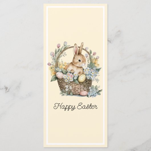 Bleek geel paashaas menu (Achterkant)