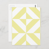 Bleek geel patroon van decomgrenzingskubus briefkaart (Voorkant / Achterkant)