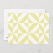 Bleek geel patroon van decomgrenzingskubus briefkaart (Voorkant / Achterkant)