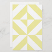 Bleek geel patroon van decomgrenzingskubus briefpapier (Voorkant / Achterkant)