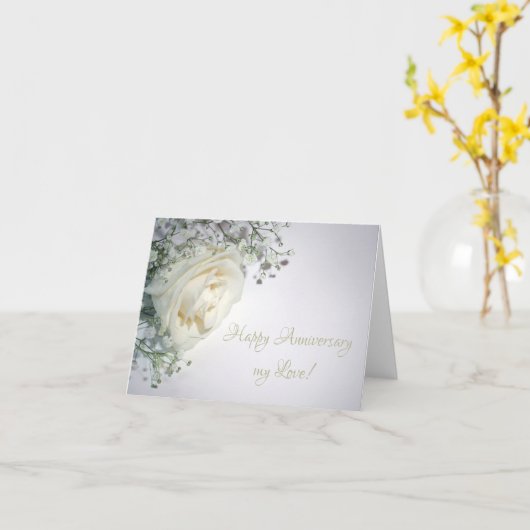 Bleek geel Roos Jubileum Kaart (Gele Bloem)