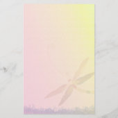 Bleek geel & roze Dragonfly bruiloft programma (Achterkant)