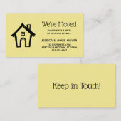 Bleek geel "We hebben verplaatst" Kaart w / klein  Visitekaartje (Voorkant / Achterkant)