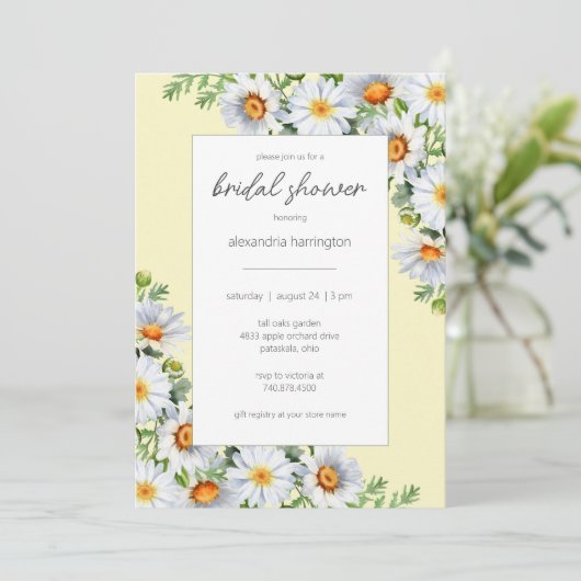 Bleek geel wild madeliefjes Vrijgezellenfeest Kaart (Staand voorkant)