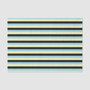 Bleek geel, zwart en pastelblauw Strepen Tissuepapier