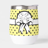 Bleek geel zwart polka dot witte boog gepersonalis (Links)