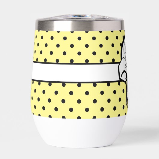 Bleek geel zwart polka dot witte boog gepersonalis (Voorkant)