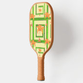 Bleek Geelgroen Geo Bloemmotief Pickleball Paddle (Links)