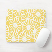 Bleek-gele Aziatische modems Floral Muismat (Met muis)