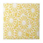 Bleek-gele Aziatische modems Floral Tegeltje (Voorkant)