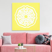 Bleek-gele Aziatische Moods Mandalla Canvas Afdruk (Insitu (Woonkamer))