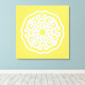 Bleek-gele Aziatische Moods Mandalla Canvas Afdruk (Insitu (Houten vloer))