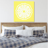 Bleek-gele Aziatische Moods Mandalla Canvas Afdruk (Insitu (Slaapkamer))