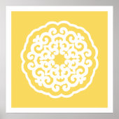 Bleek-gele Aziatische Moods Mandalla Poster (Voorkant)