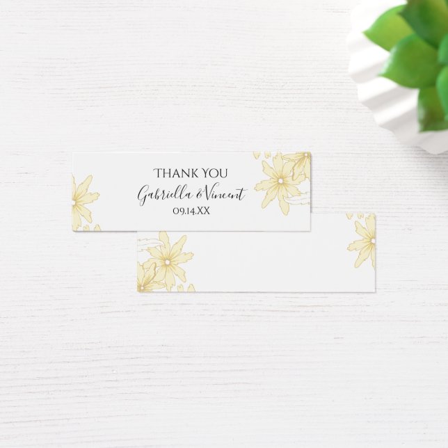 Bleek Gele Daisies Wedding Favor Label Mini Visitekaartjes (Bureau)