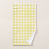 Bleek gele en witte gingham bad handdoek (Handdoek)