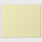 Bleek gele en witte gingham cadeaupapier (Vlak)
