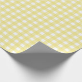 Bleek gele en witte gingham cadeaupapier (Hoek)