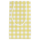Bleek gele en witte gingham klein cadeauzakje (Voorkant)