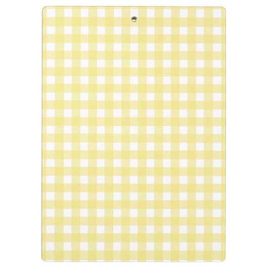 Bleek gele en witte gingham klembord (Achterkant)