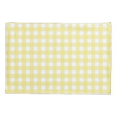 Bleek gele en witte gingham kussensloop (Achterkant)
