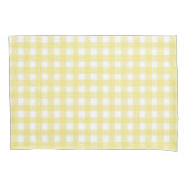 Bleek gele en witte gingham kussensloop (Voorkant)