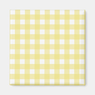 Bleek gele en witte gingham magneet