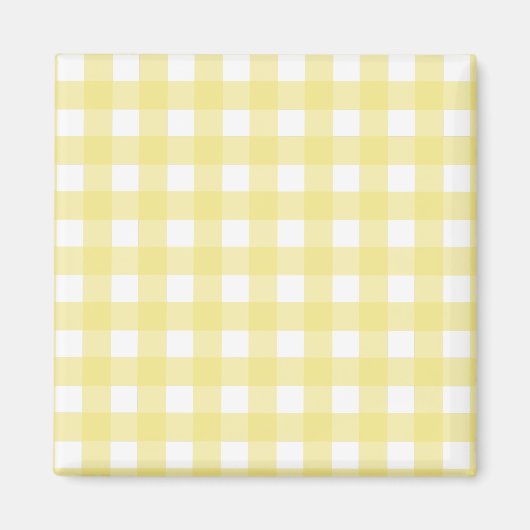 Bleek gele en witte gingham magneet (Voorkant)