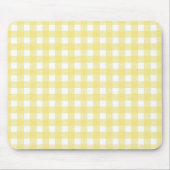 Bleek gele en witte gingham muismat (Voorkant)
