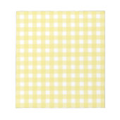 Bleek gele en witte gingham notitieblok (Voorkant)