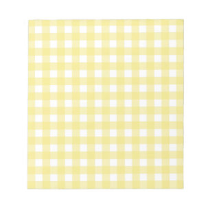 Bleek gele en witte gingham notitieblok
