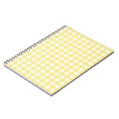 Bleek gele en witte gingham notitieboek (Linkerzijde)