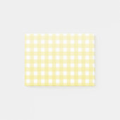 Bleek gele en witte gingham post-it® notes (Voorkant)
