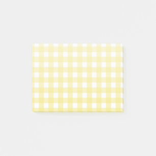 Bleek gele en witte gingham post-it® notes